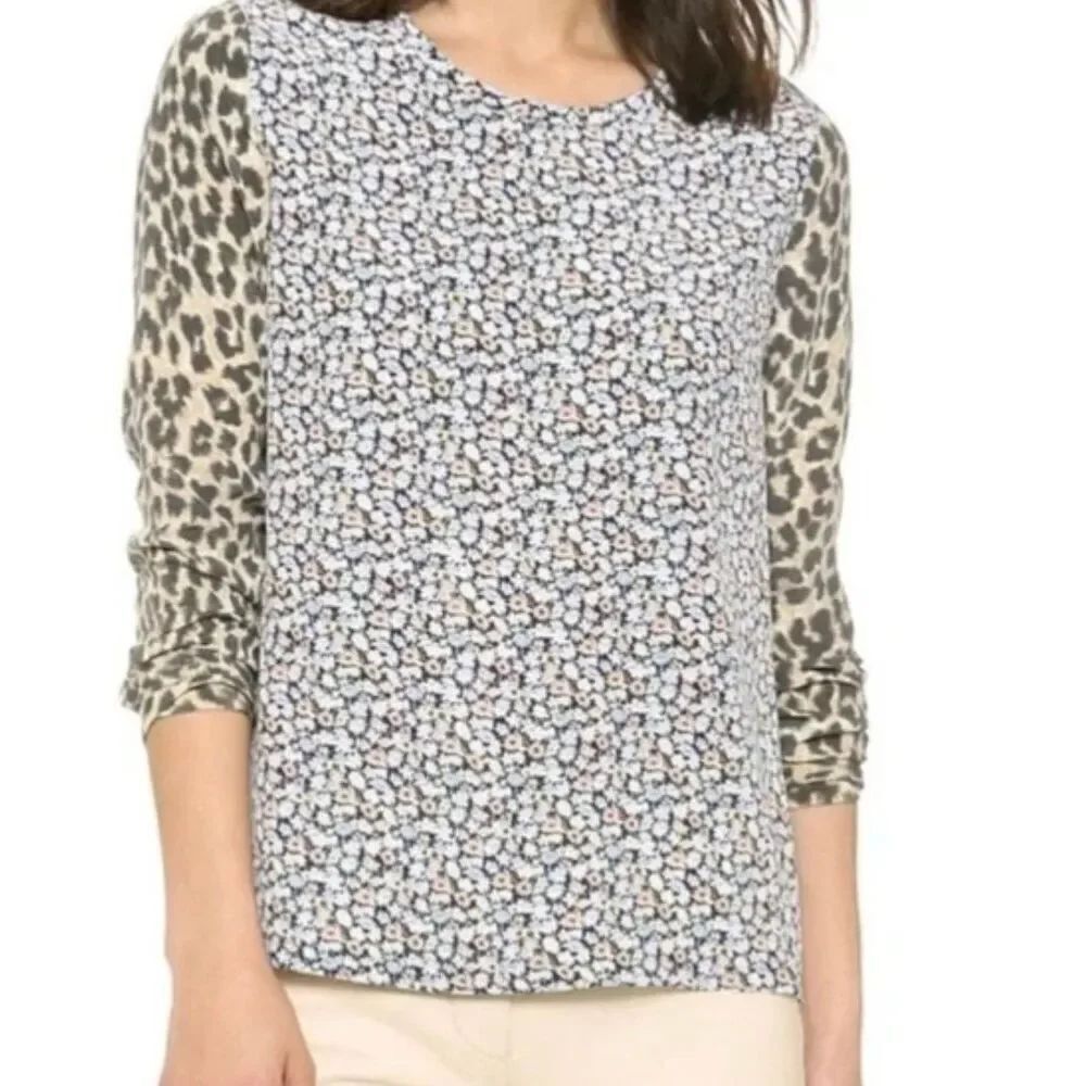 Equipment Femme floral print silk blouse size M